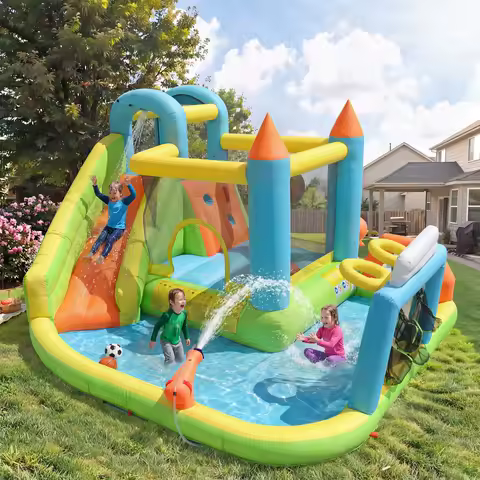 Château gonflable extérieur trampoline avec basket-ball