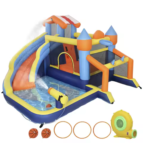 Château gonflable 8-en-1 parc aquatique et piscine à balles